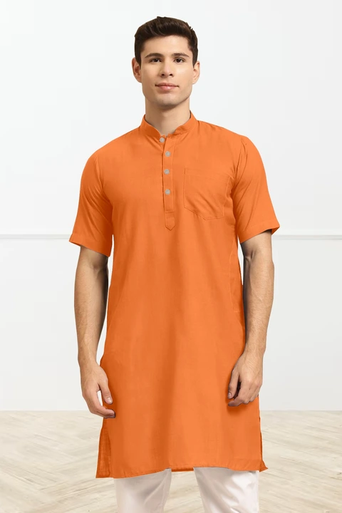 Orange kurta uploaded by Wear trendz fashion on 3/16/2023