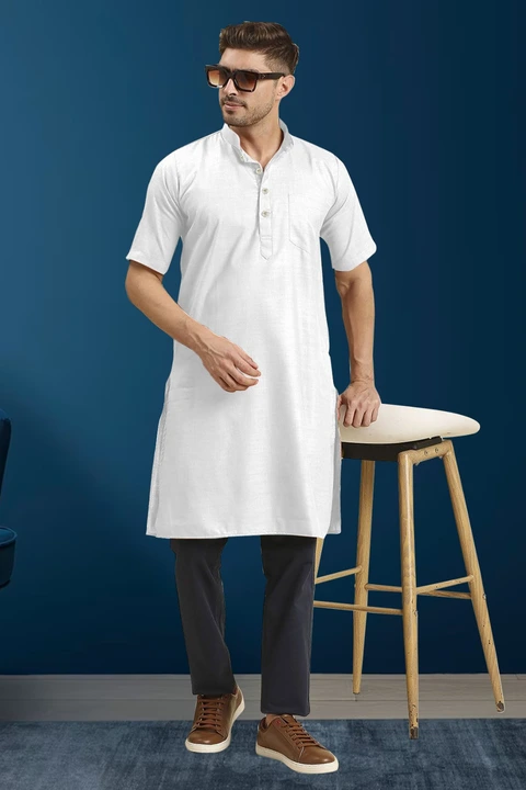 White kurta uploaded by Wear trendz fashion on 3/16/2023