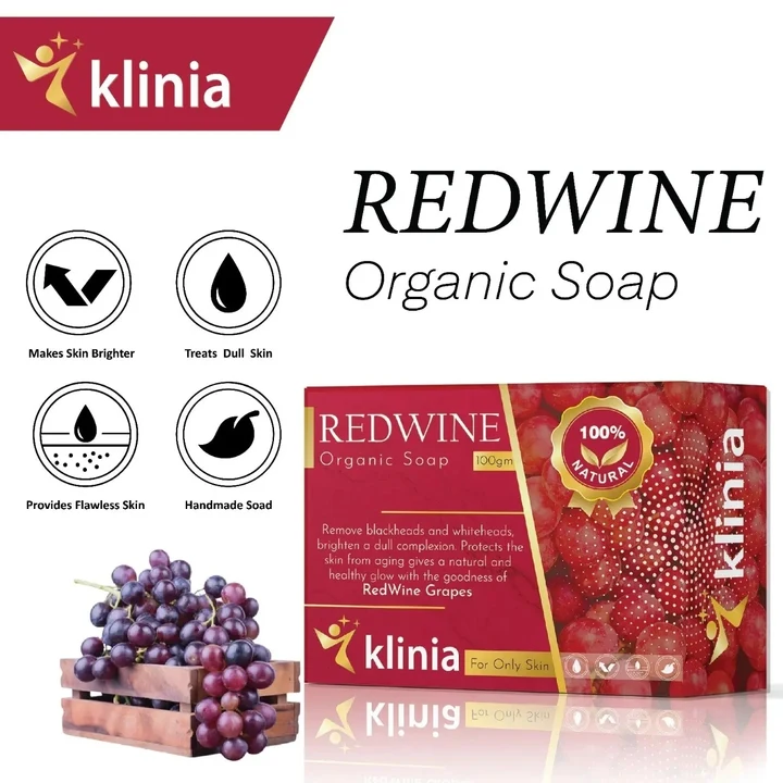 Redwine organic soap (100gm)  by klinia  uploaded by business on 3/16/2023