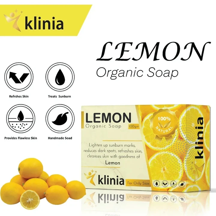 Lemon organic soap (100gm) by klinia  uploaded by Klinia on 3/16/2023