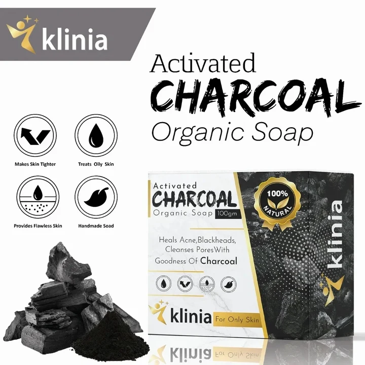 Activated charcoal soap (100gm) by klinia  uploaded by business on 3/16/2023