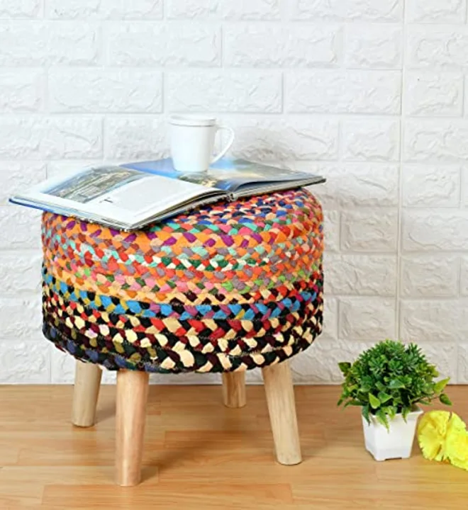 Jute and cotton chindi wooden stool 

 uploaded by Amit Handicrafts on 3/16/2023