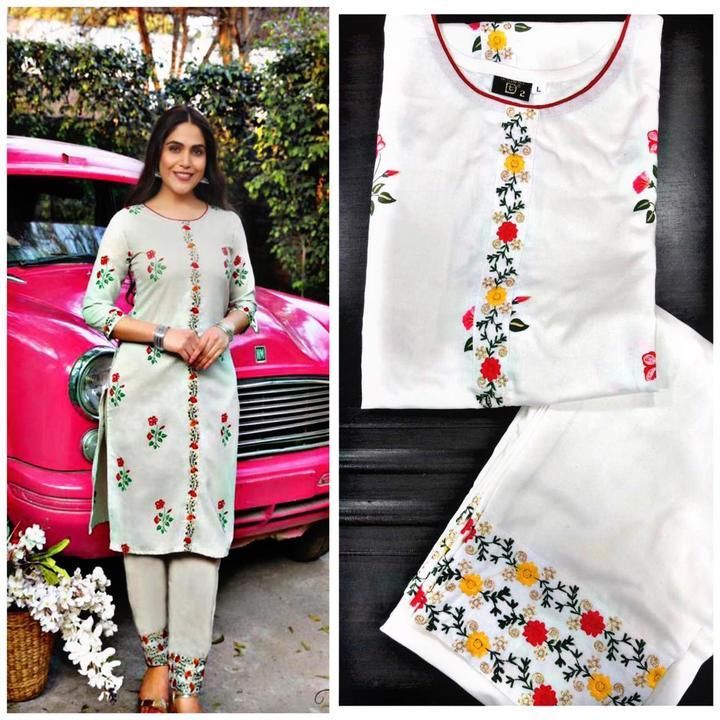 Post image 💫 *Festival Collection* 💫

              New *2021* Launching 

       💫🔥 *Diva Vol 1* 🔥💫

💫🔥Designer Rayon Cotton Soft Fabric Kurti 👘Zari N Embroidery N Hand Pant Work On Kurti With Pant 👖 With Same Work..❣️

💫🔥Price :- single : *+$*
        

*🎏 Size :- L(40),XXL(44)*


👘👖👘👖👘👖👘👖👘👖👘

        *😍Be Happy With Quality 😍*