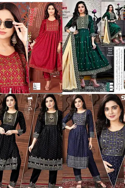 Nayra 3 pcs jorjet gharara sharara sets gowns heavy wedding collec all type of readymate items avail uploaded by Radha Creation , Maira sales for Readymade items on 3/16/2023