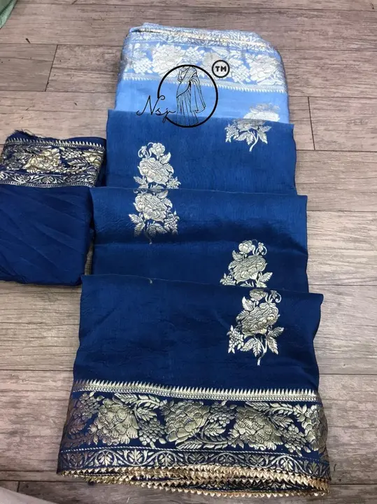 Presents  unique Saree* 

😍original products 😍

💖💖new Launching💖💖

🥰🥰pure Russian silk  with uploaded by Gota Patti manufacturing on 3/16/2023