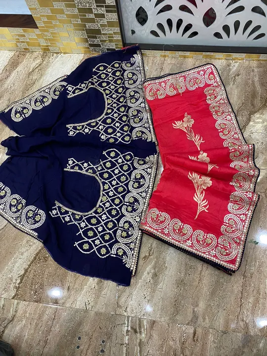 *sale sale sale sale sale
👉100% original quality

👉pure moonga silk mx jari fabric 

👉pure gotta  uploaded by Gotapatti manufacturer on 3/16/2023