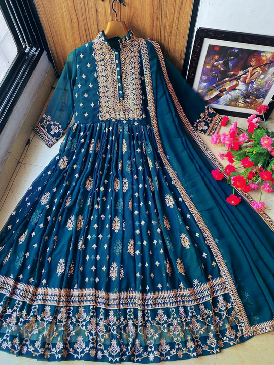 ♥️ PRESENTING NEW DESIGNER FULLY EMBROIDERED ANARKALI GOWN ♥️

♥️ GOOD QUALITY EMBROIDERED GEORGETTE uploaded by Divya Fashion on 3/17/2023
