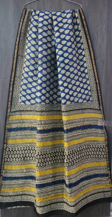 Chanderi silk saree  uploaded by Shree Handicrafts Bagru on 3/17/2023