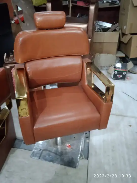 Golden rectangle handle hydraulic salon Chair  uploaded by Royal Premier Industries on 3/17/2023