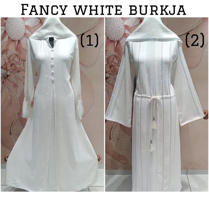 Fancy white burqah uploaded by Taha fashion from surat on 3/17/2023