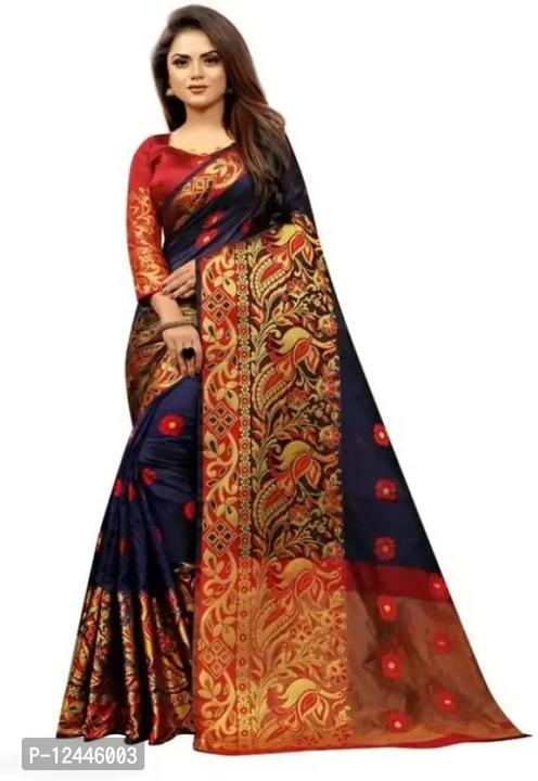 Cotton Silk Jacquard Butta Work Sarees with Blouse Piece uploaded by SHOP MARKETIFY on 3/17/2023