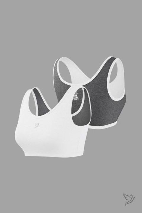 TwinBirds Reversible Sports Vest. White/Dark.Grey uploaded by business on 2/26/2021