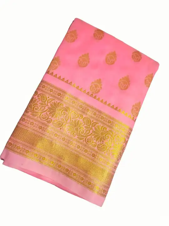 Softy Satin silk  saree with scott Border
Length - 6 meter
Set - 8 pcs
Price - 640/- only uploaded by Shamshad Enterprises on 3/17/2023