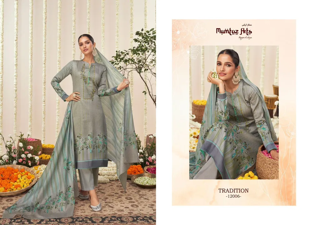 "
 Sr no.80906
 *The Tales Of Tradition Mumtaz Arts Pant Style Suits*

Top : Pure Viscose Jaam Satin uploaded by Roza Fabrics on 3/17/2023