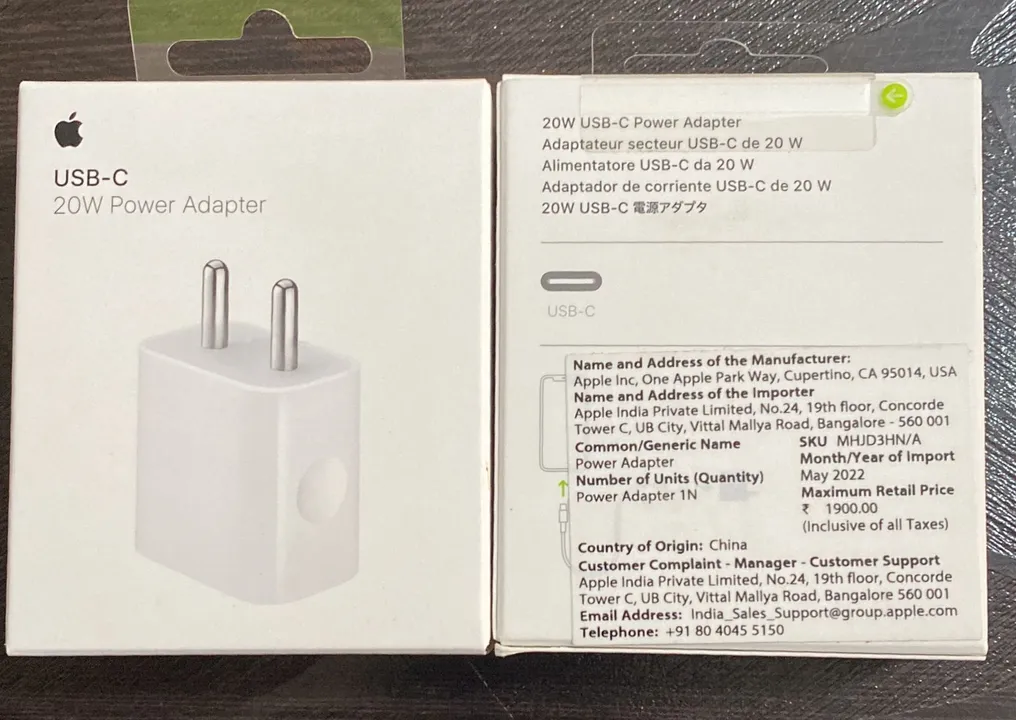 Apple adaptador de corriente USB-C de 20W