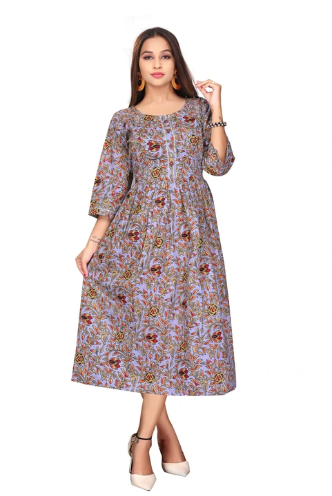 Long kurti cotton uploaded by Angels city fashion fabric on 3/17/2023