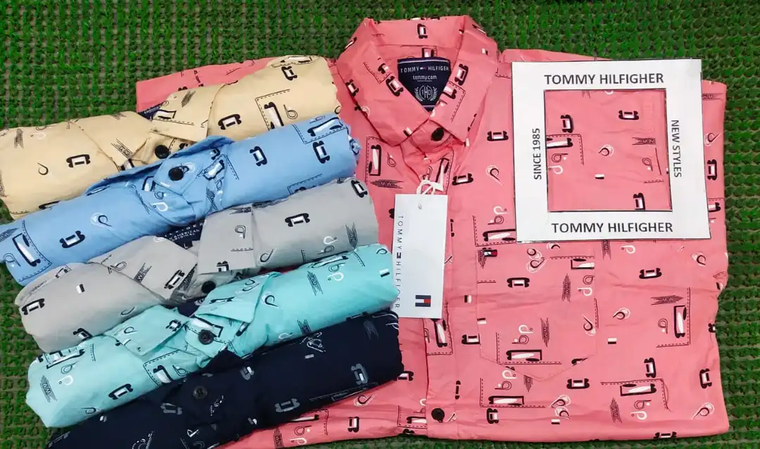 Brand - Tommy twill prints shirt size - M L XL set 18pcs Moq-  50pcs  uploaded by Clothes on 3/17/2023