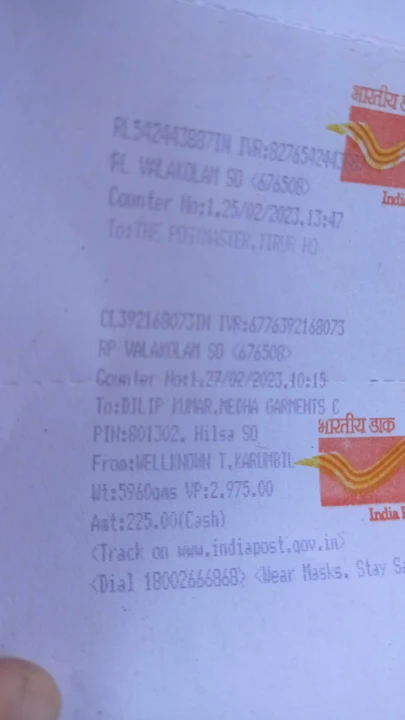 Post image He refused to recieve order which I send as Indiapost V. P. P