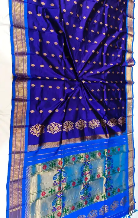 Pure silk maharani pallu paithani  uploaded by SAMARTH PAITHANI WHAT'S UP 8087211077 on 3/17/2023