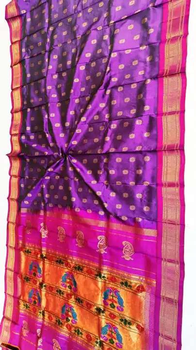 Pure silk maharani pallu paithani  uploaded by SAMARTH PAITHANI WHAT'S UP 8087211077 on 3/17/2023