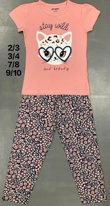 Kids top pajama setr uploaded by pink Rose fashion Store  on 3/17/2023