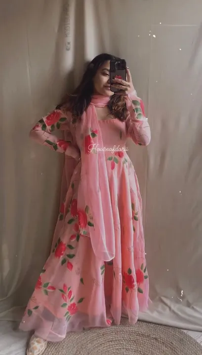 Gown with dupatta and bottom  uploaded by Taha fashion online store on 3/17/2023