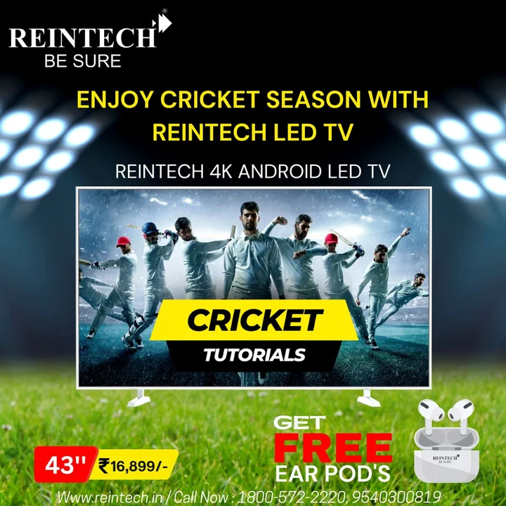 Reintech 43 inch android LED TV. uploaded by Reintech Electronics Pvt Ltd. on 6/2/2024