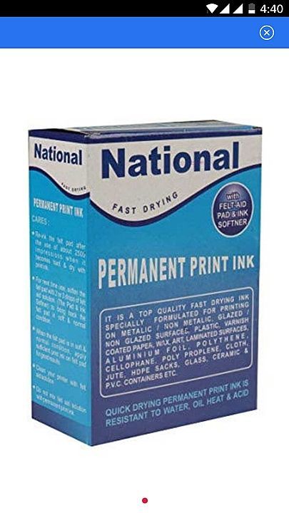 National fast drying ink 100 ml +100 ml dluter uploaded by National industries  on 7/9/2020
