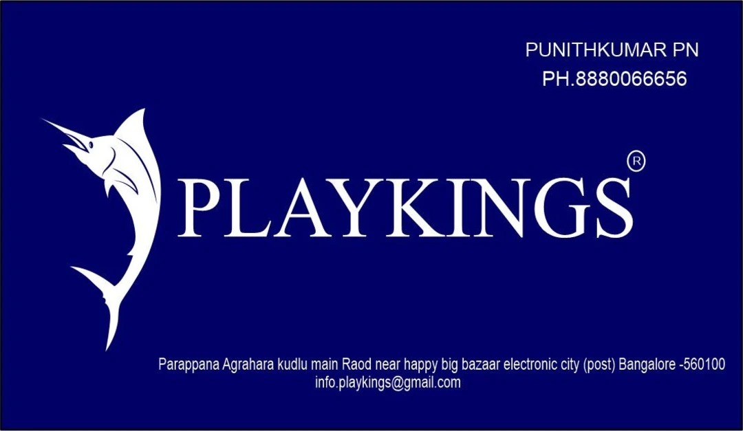Visiting card store images of PLAYKINGS