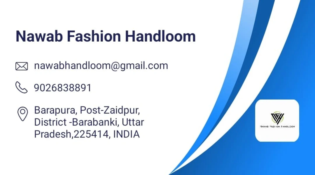 Visiting card store images of Nawab Fashion Handloom