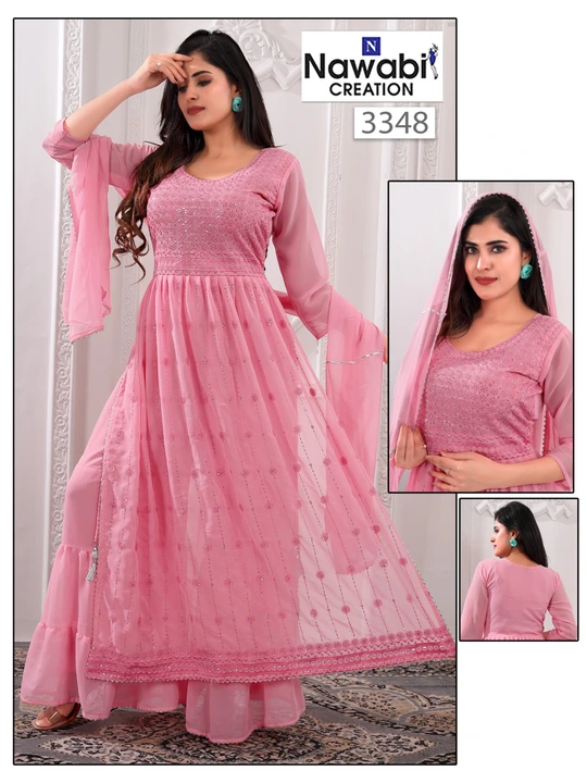 D.no: 3348 

Style: Nayra Style Kurti with Sharara With Dupatta with

Work  uploaded by Prisha Creation  on 3/17/2023
