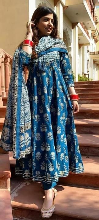 Cotton anarkali suit uploaded by business on 2/26/2021