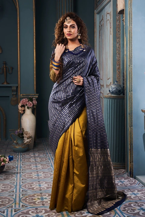 Rich pallu with allover linning design saree  uploaded by DHANANJAY CREATIONS on 3/17/2023