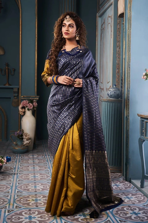 Rich pallu with allover linning design saree  uploaded by DHANANJAY CREATIONS on 3/17/2023