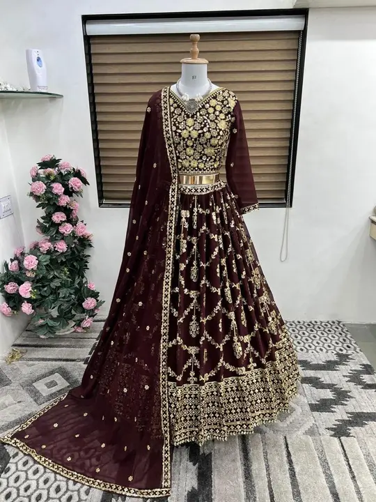 💥💕*Presenting New Wedding Collection Lehenga Choli With Dupatta In Embroidery Sequence Work With F uploaded by Roza Fabrics on 3/17/2023
