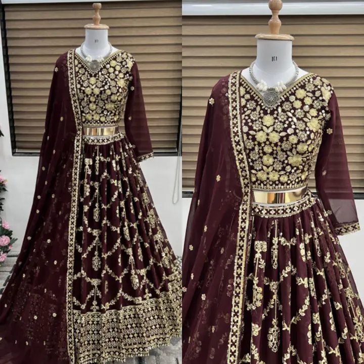 💥💕*Presenting New Wedding Collection Lehenga Choli With Dupatta In Embroidery Sequence Work With F uploaded by Roza Fabrics on 3/17/2023