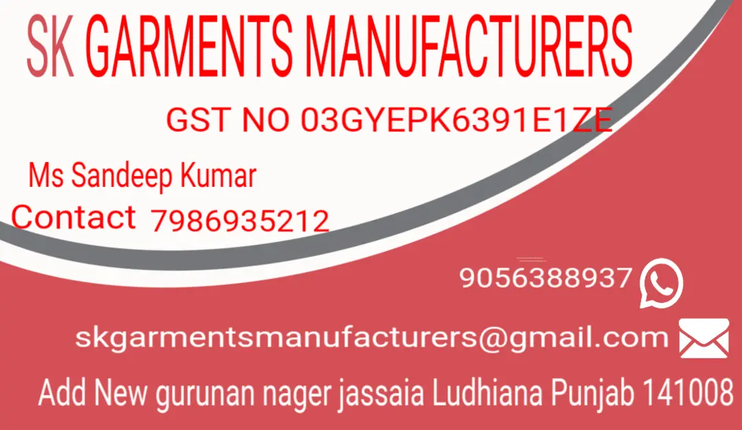Visiting card store images of SK garments