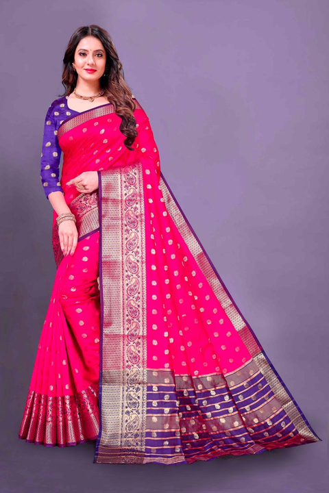 Soft Cotton silk saree  with Zari weawing Pallu &  Zari weawing uploaded by business on 3/17/2023