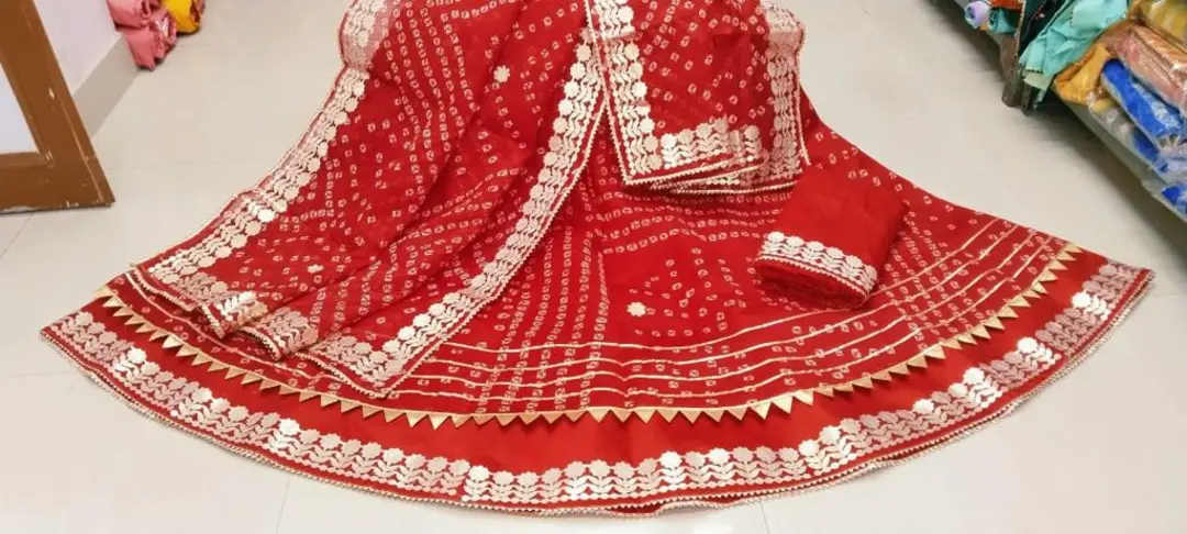 Today sale offar 
🥰🥰🥰 *Rajasthani bhandhej kotta Doriya  lehnga chunni *Length 41 to 41 uploaded by Gotapatti manufacturer on 3/17/2023