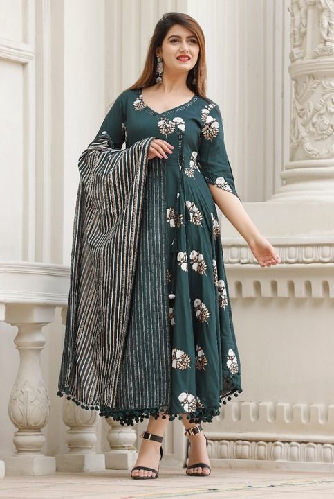 Stylish rayon printed Kurtis with duptta uploaded by business on 2/27/2021