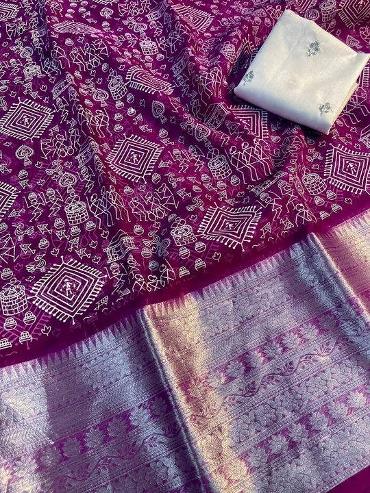 Kanchi Organza Sarees  uploaded by SN creations on 3/18/2023
