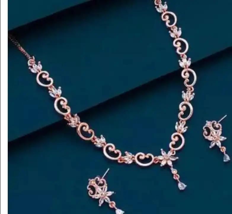 Rose gold plated necklace for women  uploaded by business on 3/18/2023