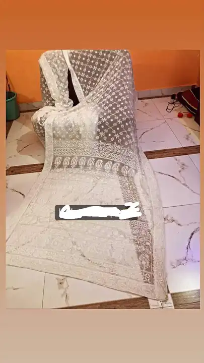 Saree handmade chikankari  uploaded by business on 3/18/2023