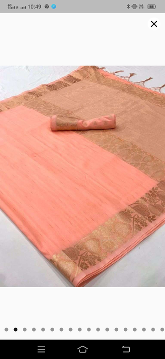 Khadi motka silk with jori border uploaded by Disha collection on 3/18/2023