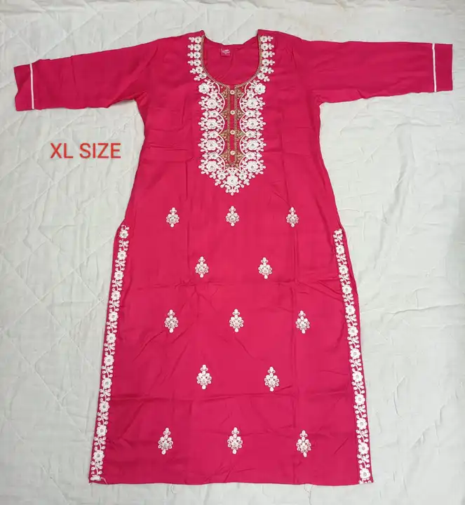 Lucknowi kurti with embroidery all over  uploaded by business on 3/18/2023