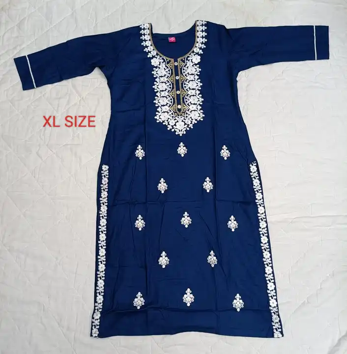 Lucknowi kurti with embroidery all over  uploaded by Ruman traders on 3/18/2023