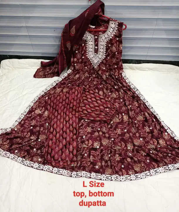 Naira cut with nech design. Sizes available in photos cotton material  uploaded by Ruman traders on 3/18/2023