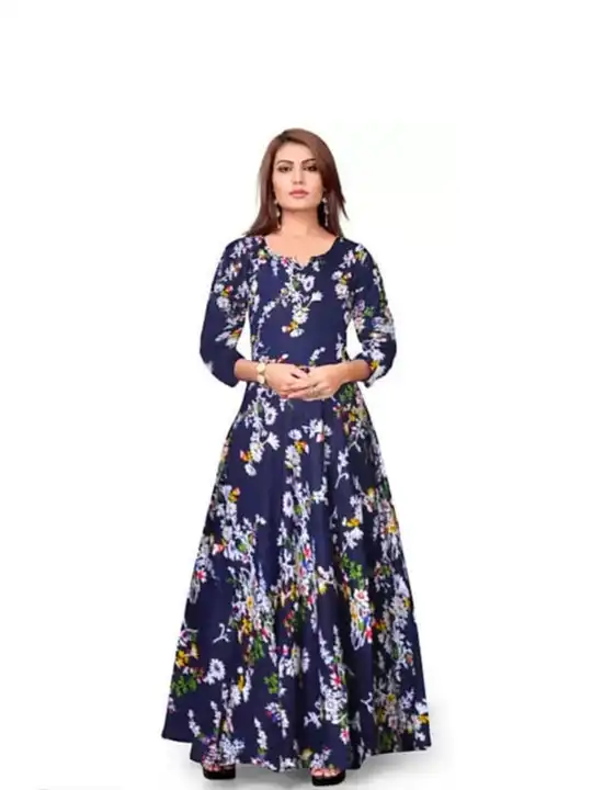Rayon Printed Gown uploaded by Ahinsa Fashion on 3/18/2023