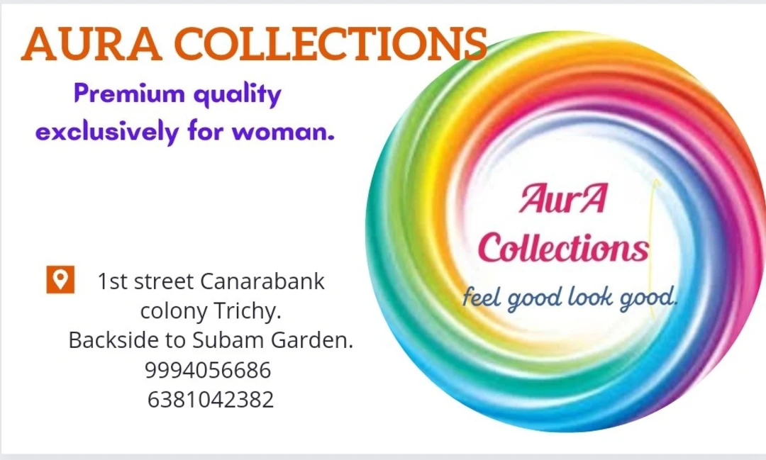 Visiting card store images of AURA COLLECTIONS