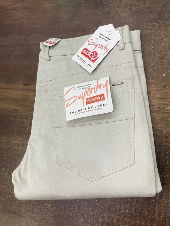 *Round pocket jeans style cotton pent* 
                  SUPERDRY 
Fabirc -Dauble cloth 
Size. -    uploaded by K. KALIA APPARELS  on 3/18/2023